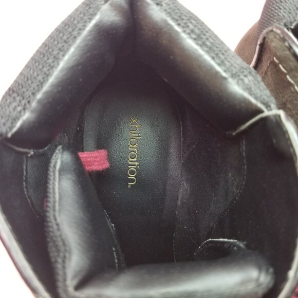 Xhilaration Women's Stiletto Brown with Red Lace Up Ankle Boots Booties Size 8 - Picture 5 of 5